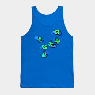 ABSTRACT WATERCOLOR RECTANGLE SHAPES BLUE Tank Top